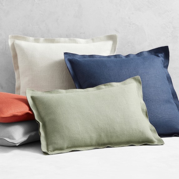 Double Flange Belgian Linen with Libeco™ Pillow Cover, Grey
