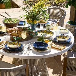 Pasadena Outdoor Fiberstone and Rope Round Dining Table (60")