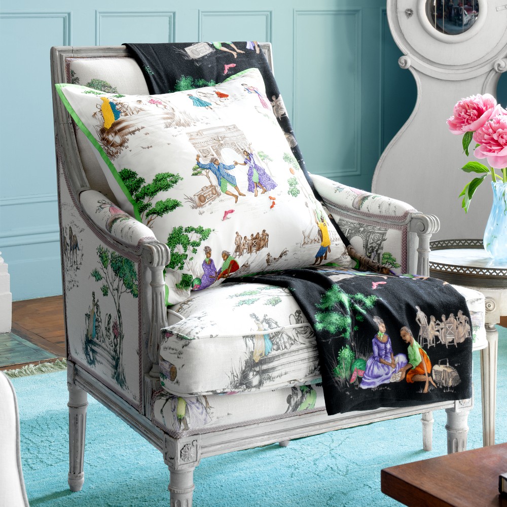 Sheila Bridges x Williams Sonoma Home Harlem Toile Printed Lightweight Throw by Williams Sonoma Home