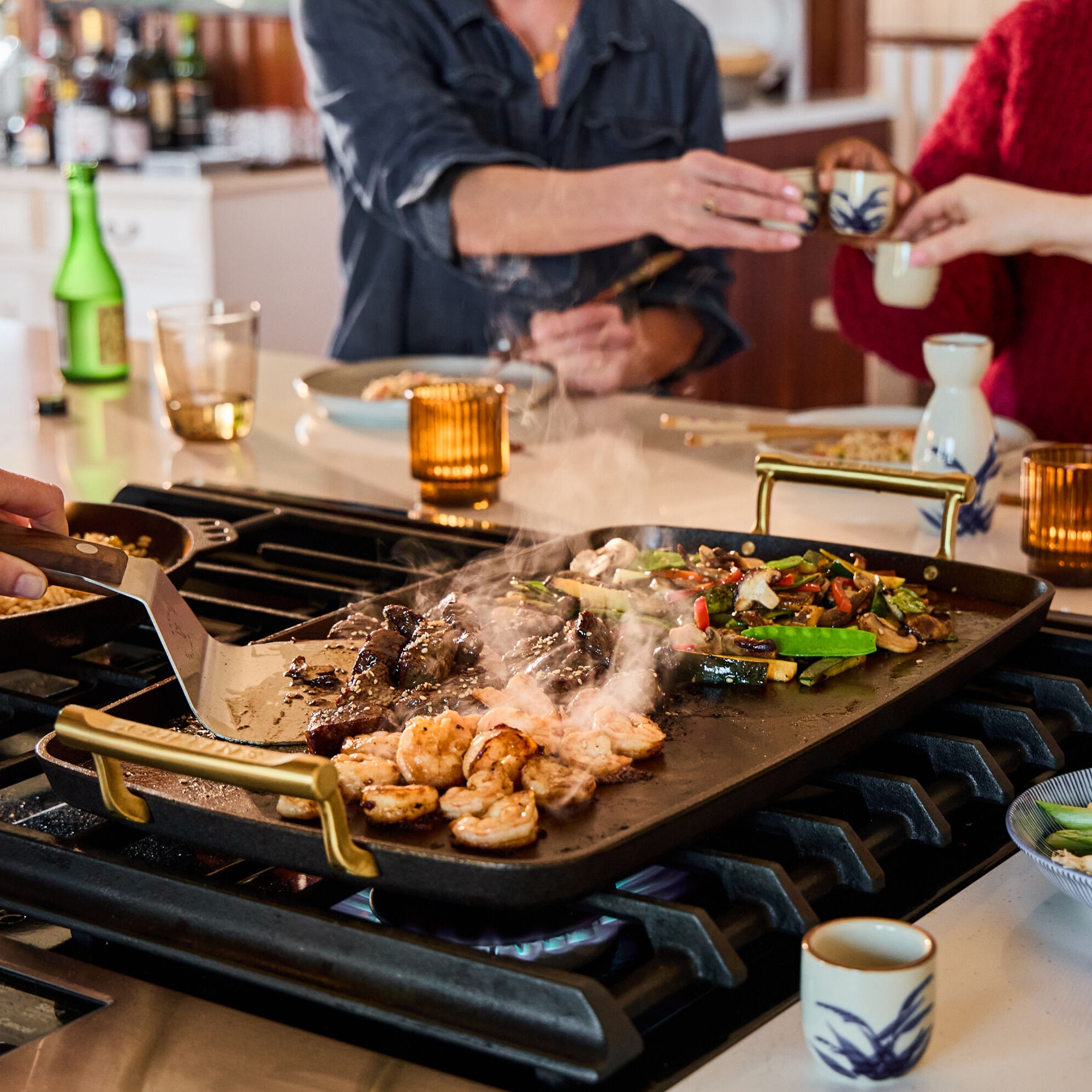 Smithey Seasoned Cast Iron Double Burner Griddle Sansujyuku sansujyuku.com