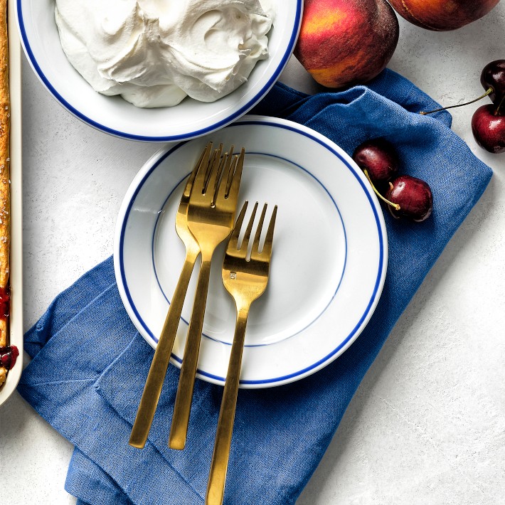 Apilco Tradition Blue-Banded Salad Plates | Williams Sonoma