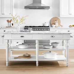 Larkspur Marble-Top Kitchen Island (72")