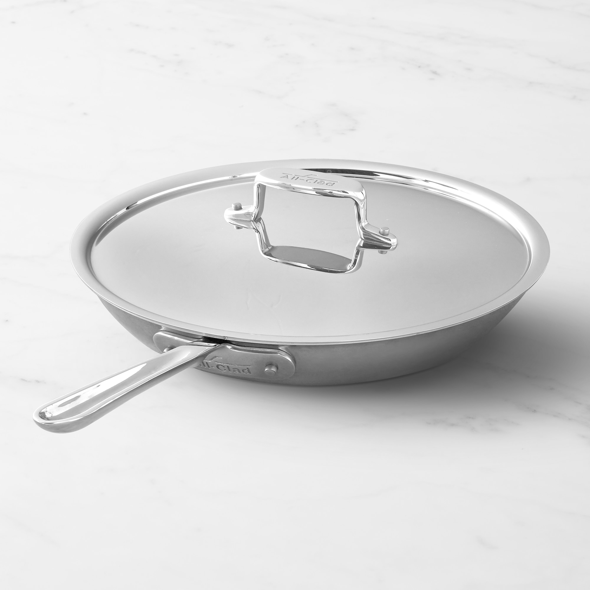 All-Clad D5 Stainless-Steel Pro Nonstick Fry Pan with Lid Simolary simolary.com