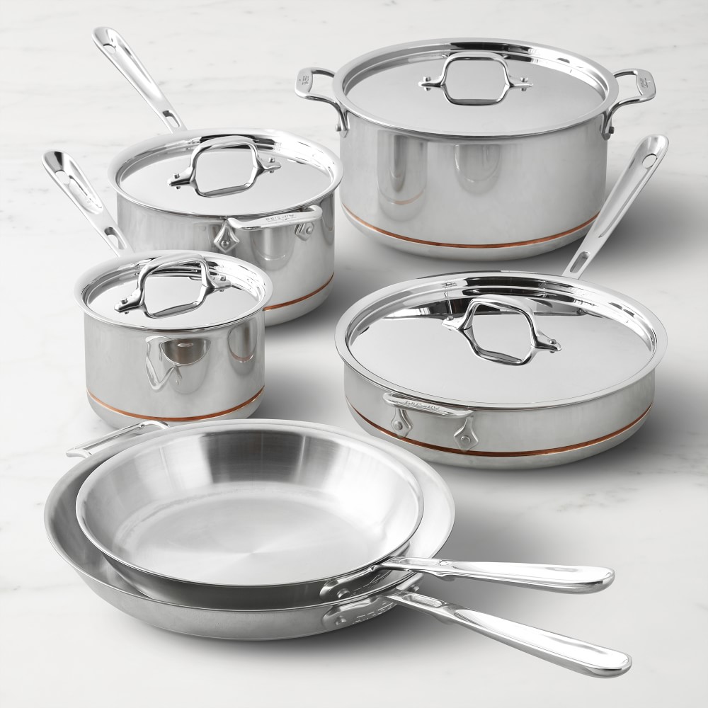 ウィリアムソヌマAll-Clad ステンレススチール 片手鍋 16cm All-Clad Copper Core® 10-Piece Cookware Set | Williams Sonoma