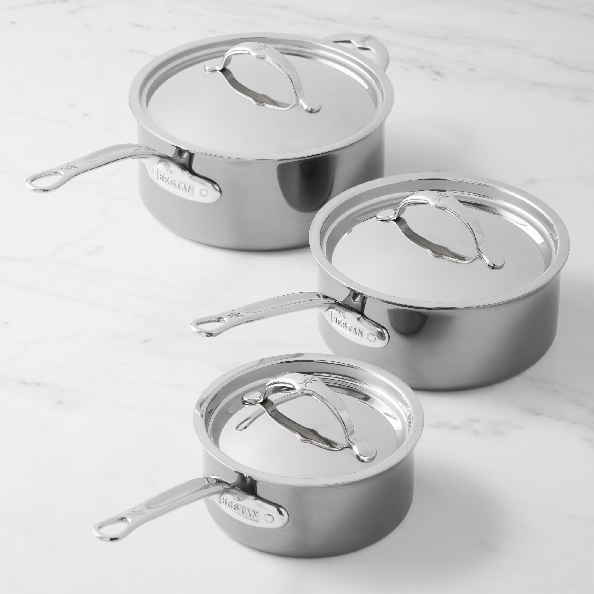 Hestan NanoBond Titanium Stainless-Steel 3-Piece Saucepan Set Sansujyuku sansujyuku.com