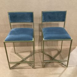 OPEN BOX: Dessau Dining Counter Stool, Performance Velvet, Charcoal