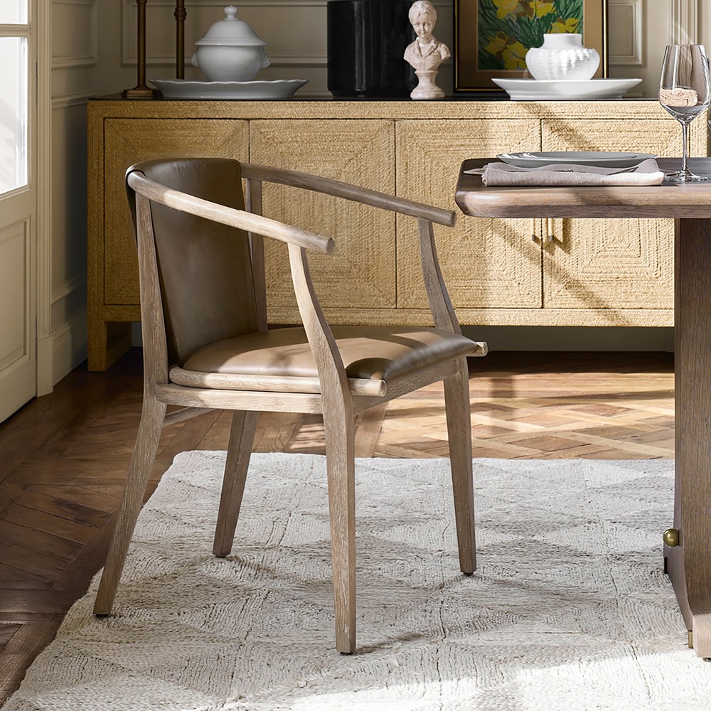 Sutton Woven Leather Armchair by Williams Sonoma Home