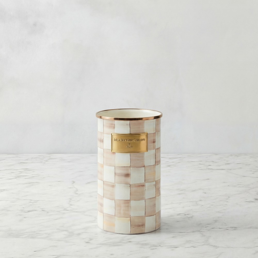 MacKenzie-Childs Mocha Check Utensil Holder