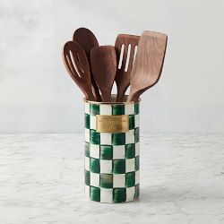 MacKenzie-Childs Emerald Check Utensil Holder
