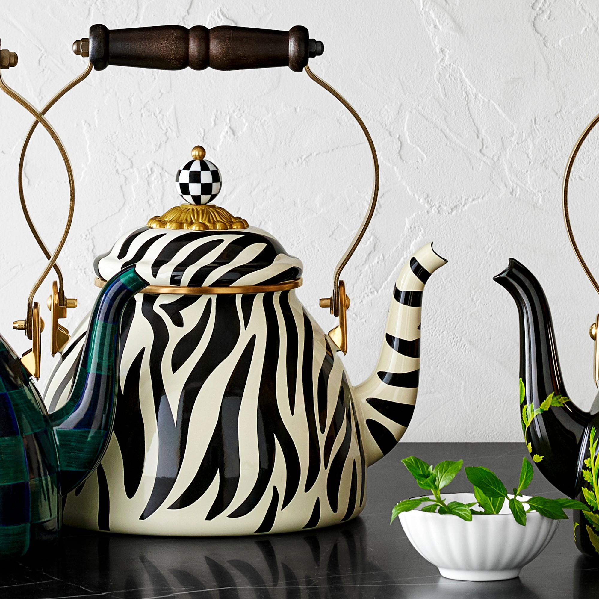 MacKenzie-Childs Zebra Tea Kettle, 2-Qt. Sansujyuku sansujyuku.com