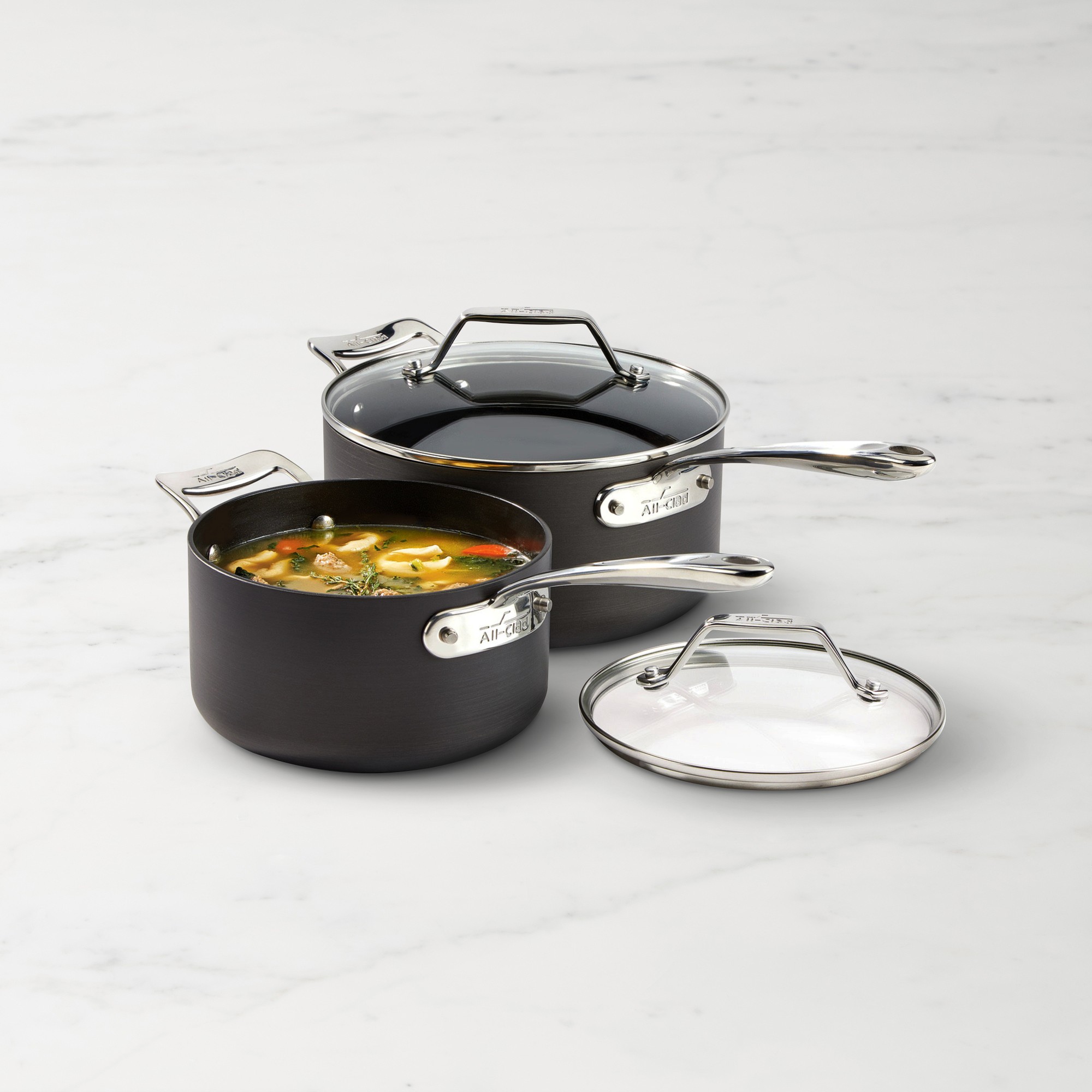All-Clad Essentials Nonstick Saucepans, Set of 2 Sansujyuku sansujyuku.com