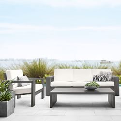 Larnaca Outdoor Slate Grey Metal Sofa (96"-108")