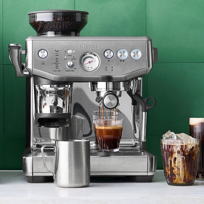 Breville Barista Express Impress Espresso Machine in Brushed
