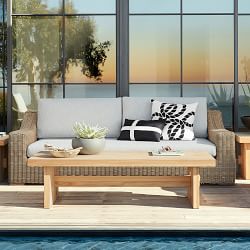 San Clemente Natural Teak Outdoor Rectangle Coffee Table (60")