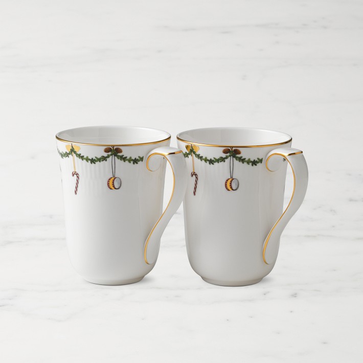 Royal Copenhagen Star Fluted Mugs Set of 2 | Williams Sonoma