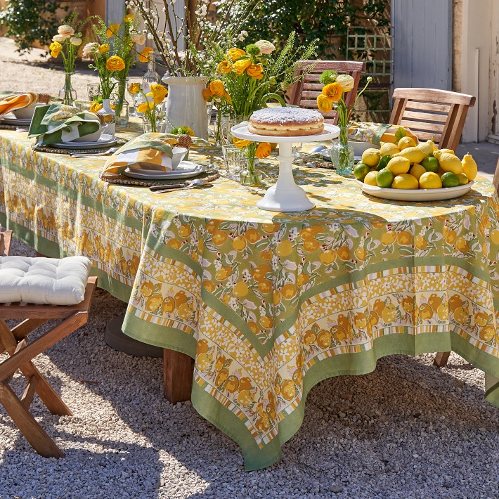 williams sonomaテーブルクロス couleur-nature-citron-