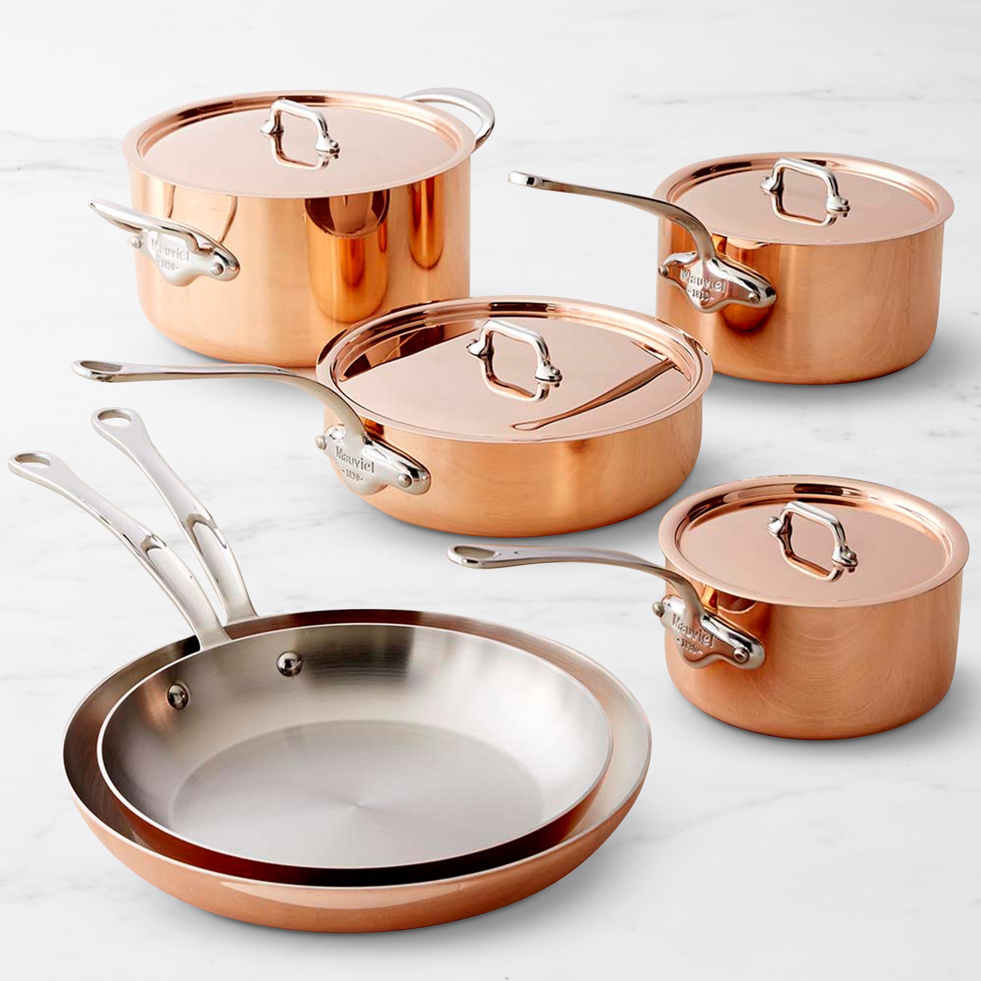 Mauviel M’3S Copper 10-Piece Cookware Set with Stainless-Steel Handles Sansujyuku sansujyuku.com