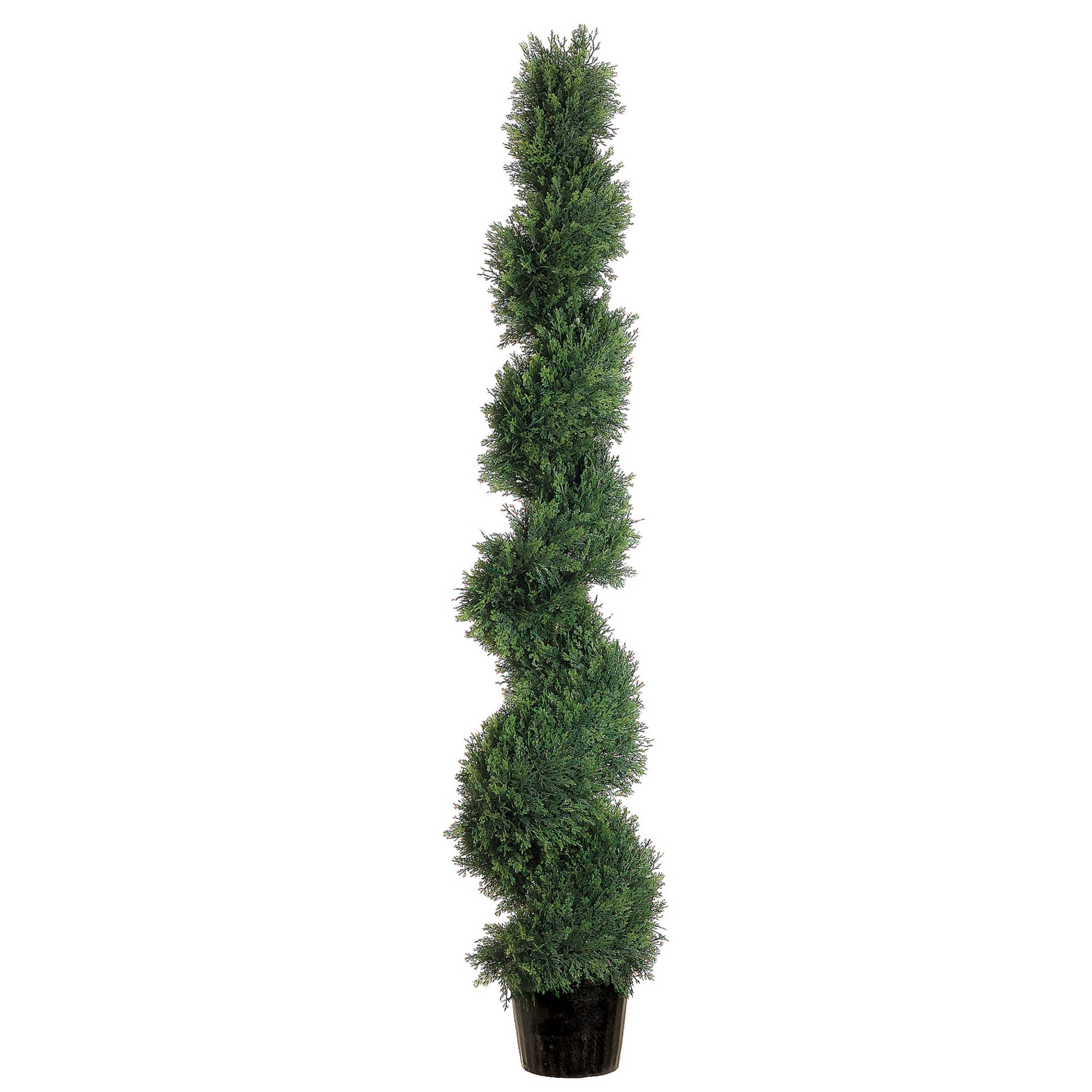 Spiral Faux Cedar Topiary in Plastic Pot, 3′-6′ Simolary simolary.com