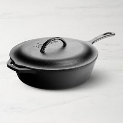 Lodge Classic Seasoned Cast Iron Covered Deep Skillet, 12"