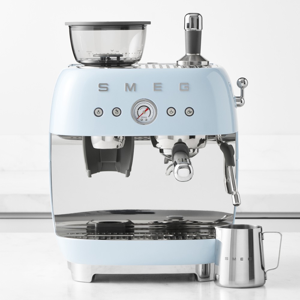 SMEG Semi-Automatic Espresso Machine - Pastel Blue