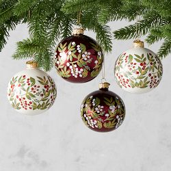 Handpainted Noel Ornaments, Set of 4