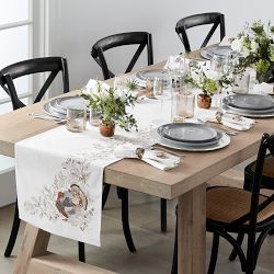 Plymouth Turkey Embroidered Table Runner