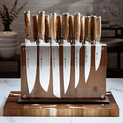 Schmidt Brothers Zebra Wood Knife Block, Set of 15