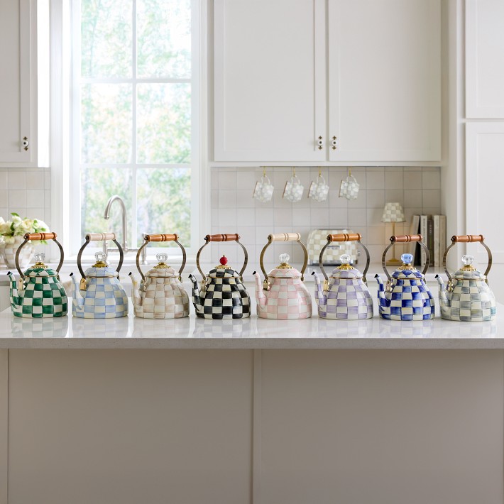 MacKenzie-Childs Royal Check Tea Kettle | Williams Sonoma