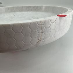 OPEN BOX:Williams Sonoma Honeycomb Pedestal Marble Fruit Bowl