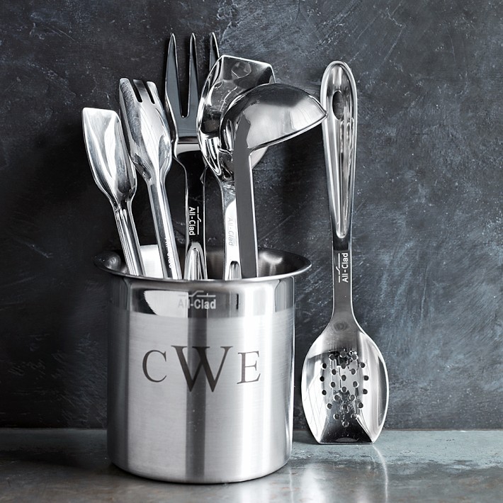 Monogrammed All-Clad Stainless-Steel Kitchen Tool Set - Set of 6