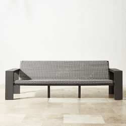 Larnaca Outdoor Slate Grey Metal x All-Weather Weave Sofa (69"-96")