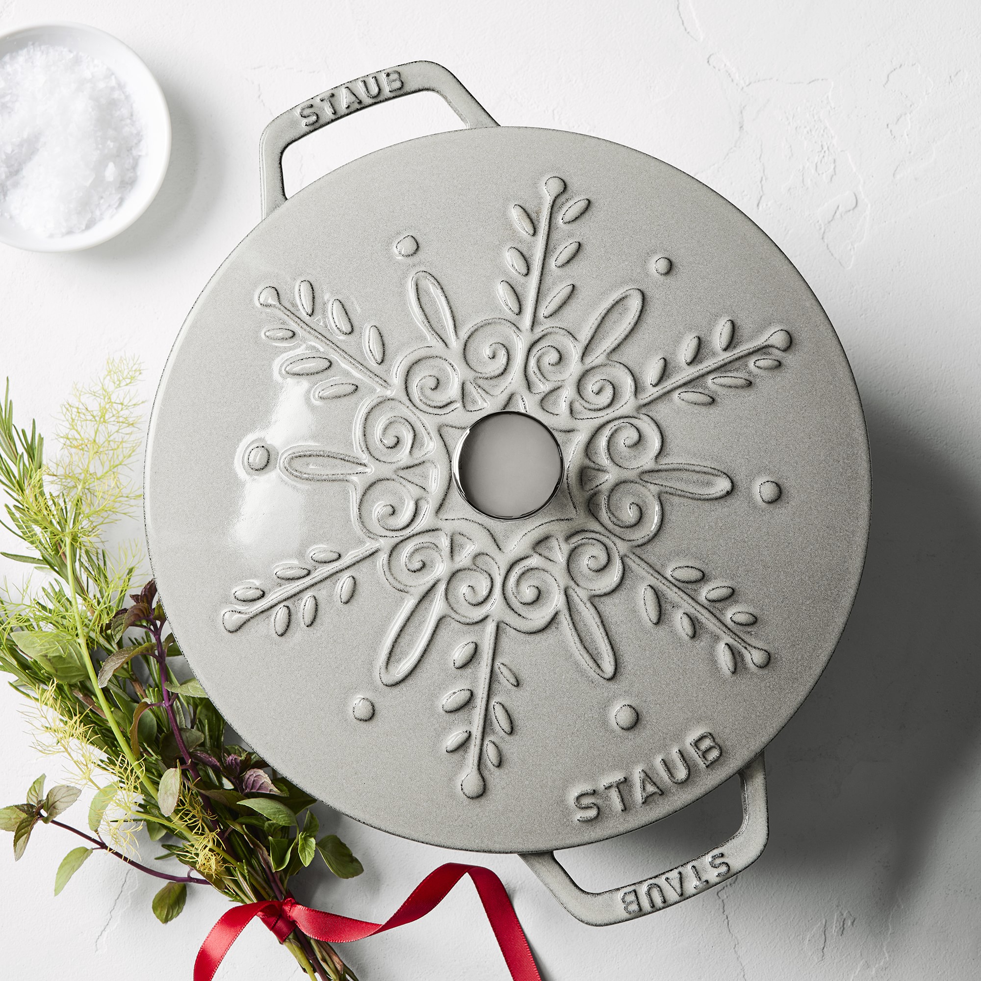 Staub Enameled Cast Iron Essential French Oven, 3.75-Qt., Snowflake Lid Sansujyuku sansujyuku.com
