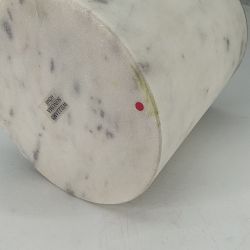 OPEN BOX:White Marble and Brass Wastebasket