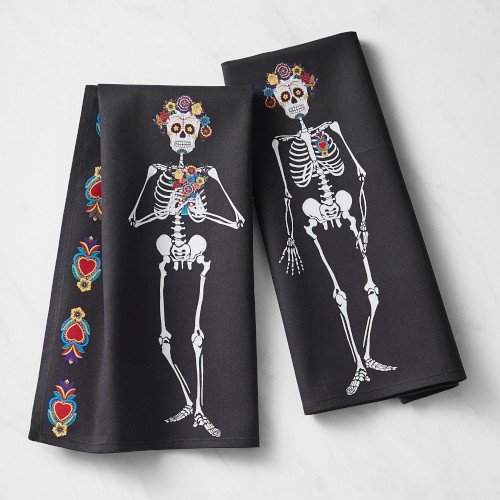 Day of the Dead Towels, Set of 2, Skeleton
