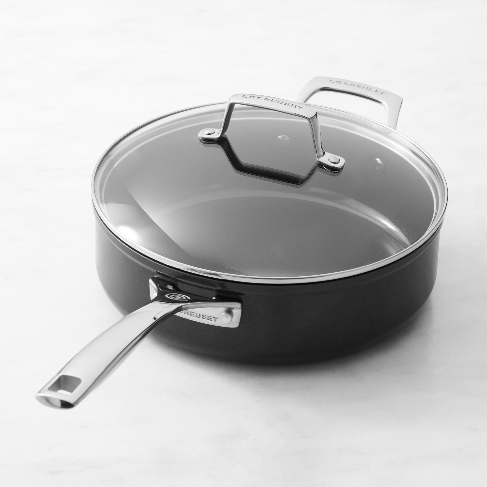 Le Creuset Essential Ceramic Nonstick Saute Pan with Glass Lid, 4.25-Qt. Simolary simolary.com