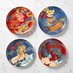 Lunar New Year Salad Plates, Mixed, Set of 4