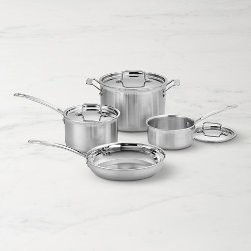 Cuisinart MultiClad Pro Tri-Ply Stainless-Steel 7-Piece Cookware Set Simolary simolary.com