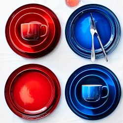 LE CREUSET 赤と青の皿セット Le Creuset Coupe 16-Piece Dinnerware Set | Williams Sonoma