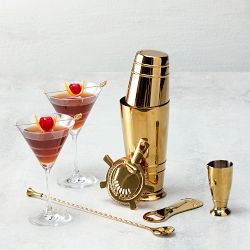 Crafthouse by Fortessa Ultimate Antique Brass Shaker and Tool Set