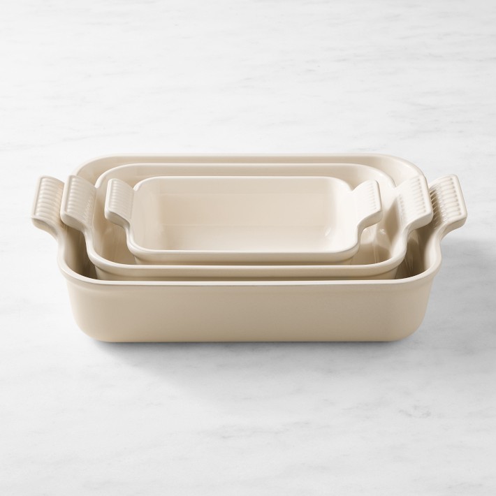 Bakeware Set Le Creuset Piece Stoneware Set Large Le Creuset Bakeware Le Creuset Heritage 3-Piece Rectangular Baking  Dish Stoneware French Grey