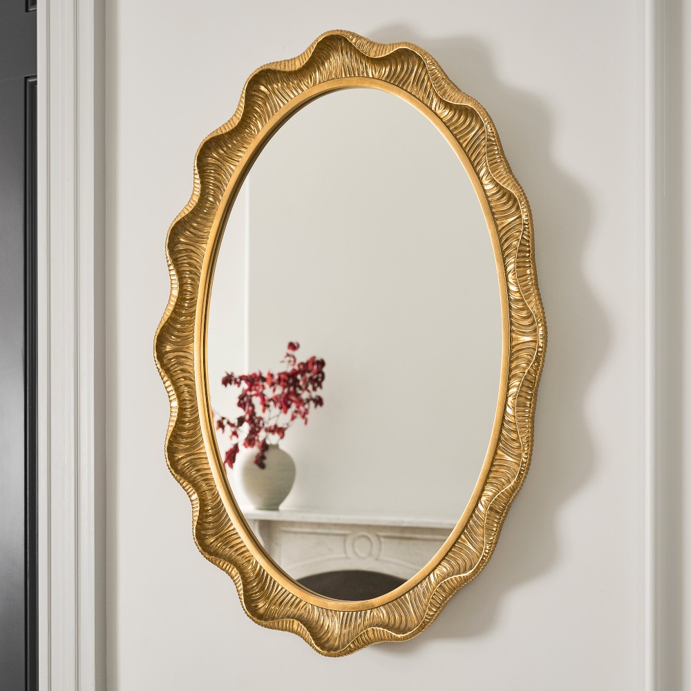 AERIN x Williams Sonoma Home Gold Scalloped Wall Mirror by Williams Sonoma Home