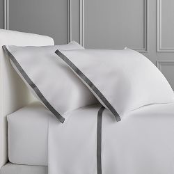 Chambers® Italian Border 300TC Queen Sateen Sheet Set, Gray