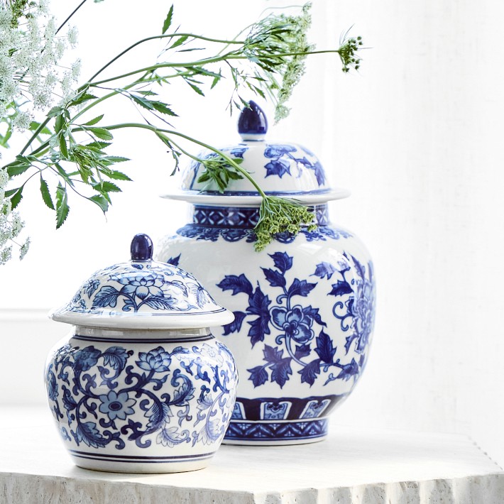 Petite Decorative Ginger Jar - Floral Vines | Williams Sonoma