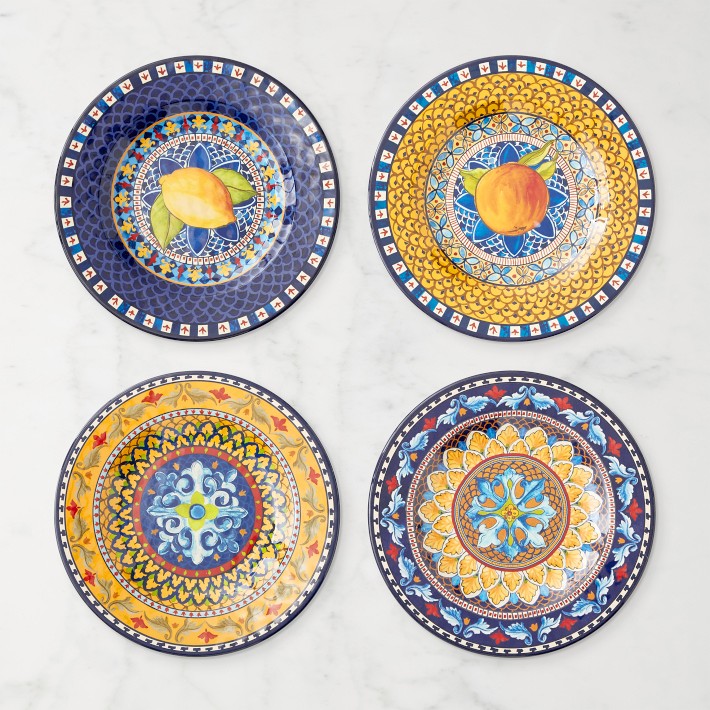 Sicily Outdoor Melamine Mixed Salad Plates | Williams Sonoma