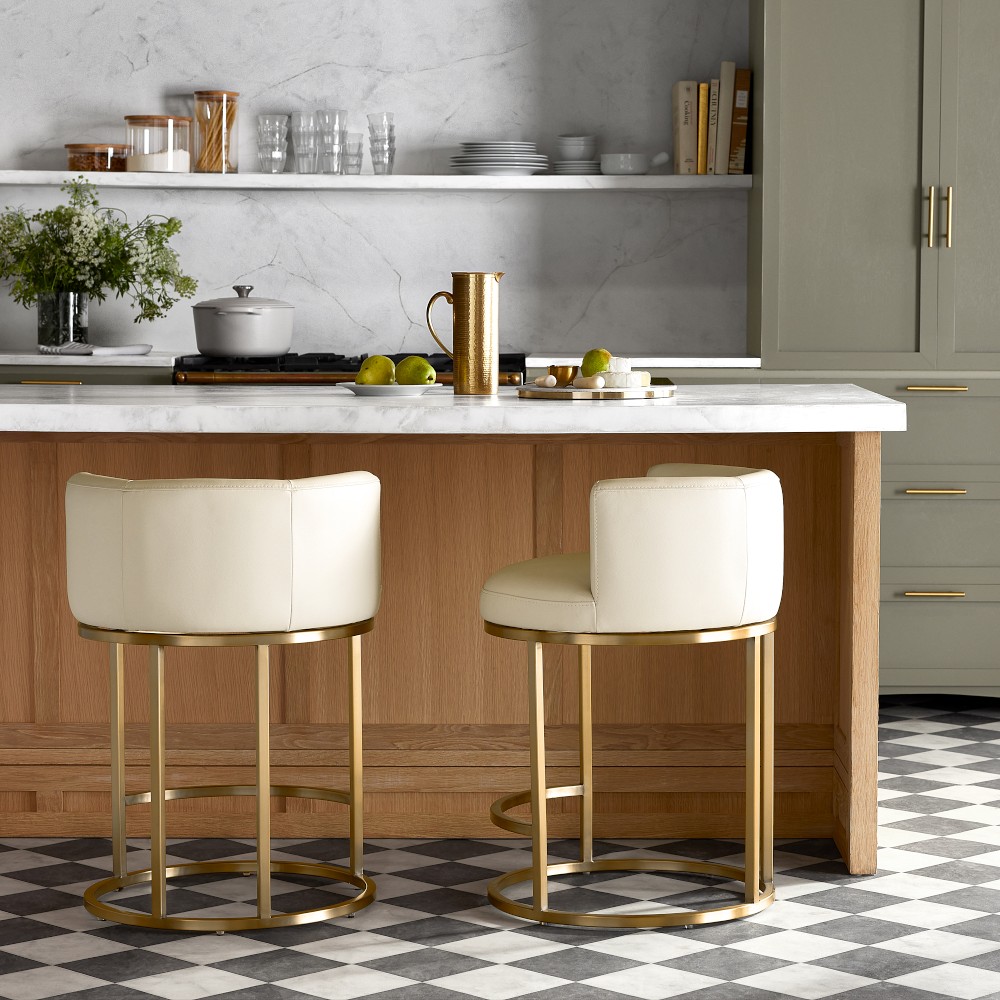 Verona Upholstered Swivel Counter & Bar Stool by Williams Sonoma Home