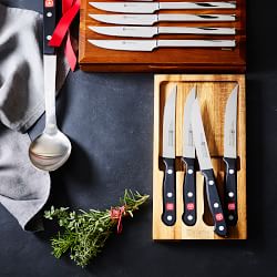 WÜSTHOF Gourmet Steak Knives in Acacia Tray, Set of 4