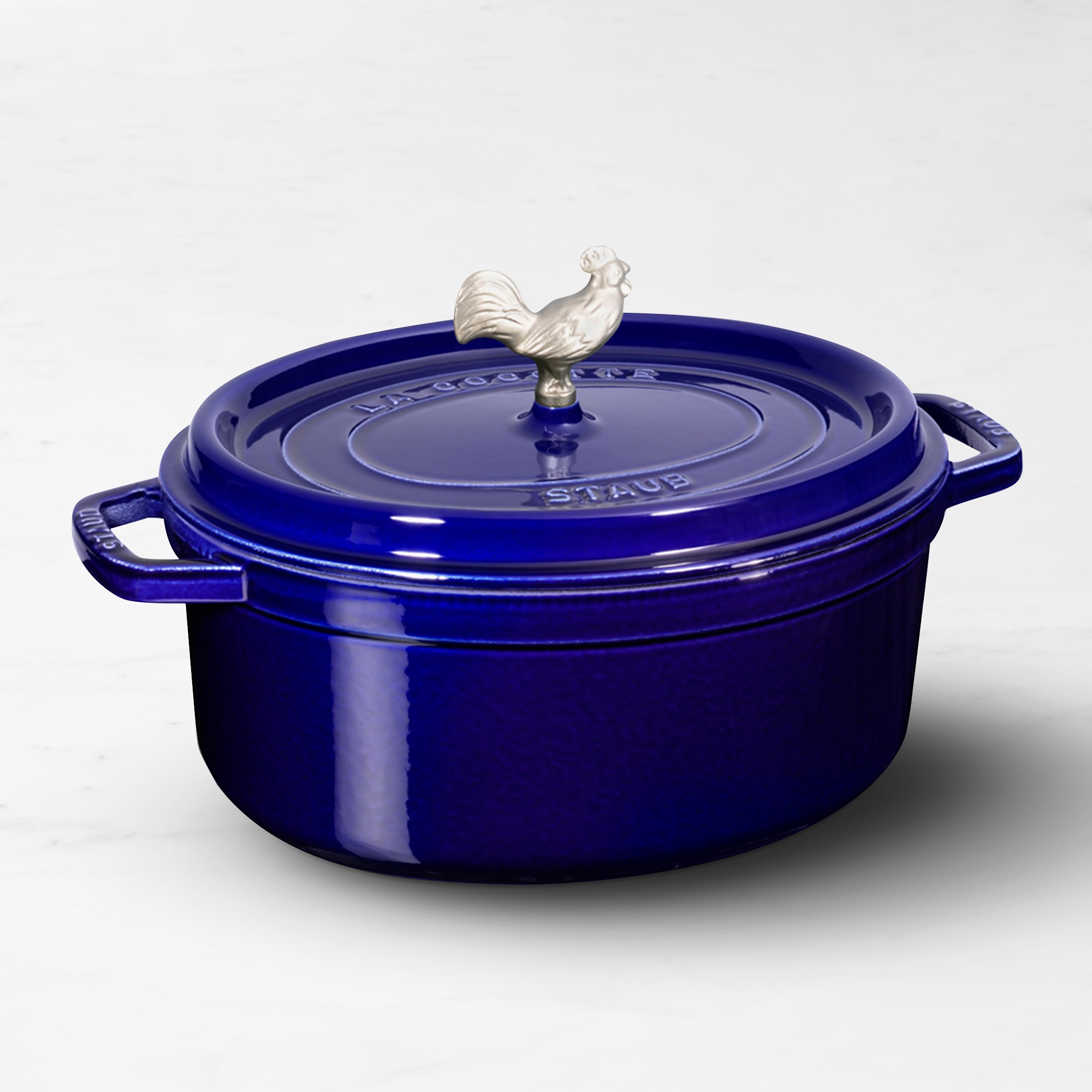 Staub Enameled Cast Iron Oval Dutch Oven, 5.75-Qt. with Animal Knob Simolary simolary.com