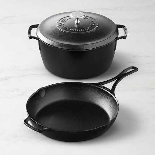 Lodge Blacklock Triple Seasoned Cast Iron Dutch Oven and Skillet 3-Piece Set Simolary simolary.com