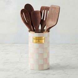 MacKenzie-Childs Rosy Check Enamel Utensil Holder