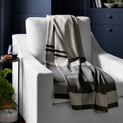 Plaid Lambswool Throw, Black